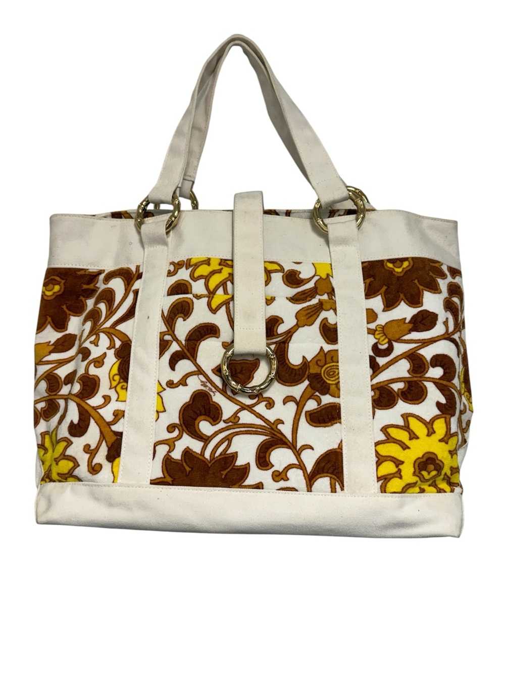 Milly Floral terry cloth beach tote